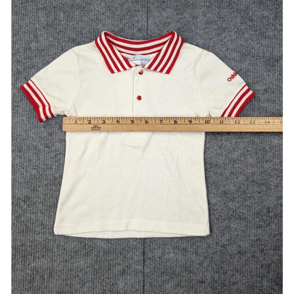 Vintage OshKosh BGosh Polo Shirt Baby Boys 24M Red Ringer Preppy Retro Timeless